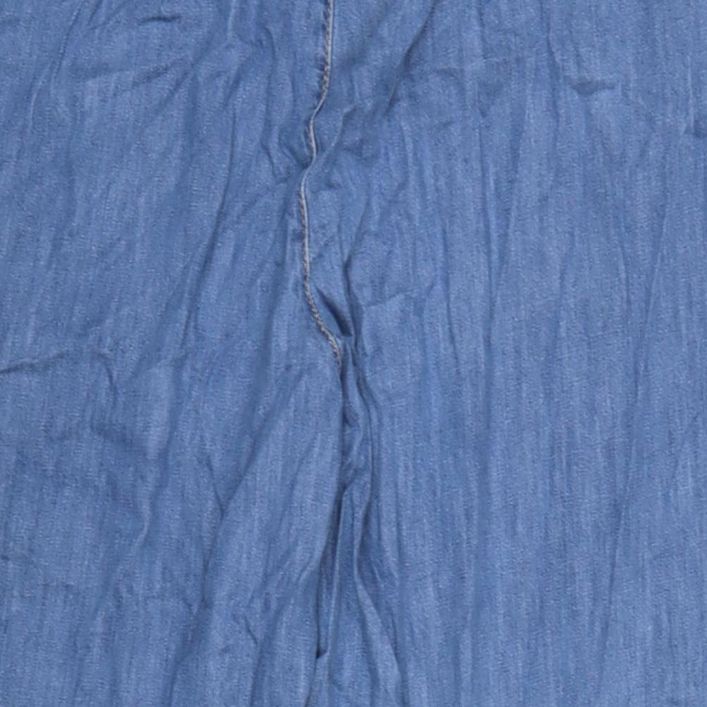 Monsoon Womens Blue Cotton Wide-Leg Jeans Size 18 L26 in Regular
