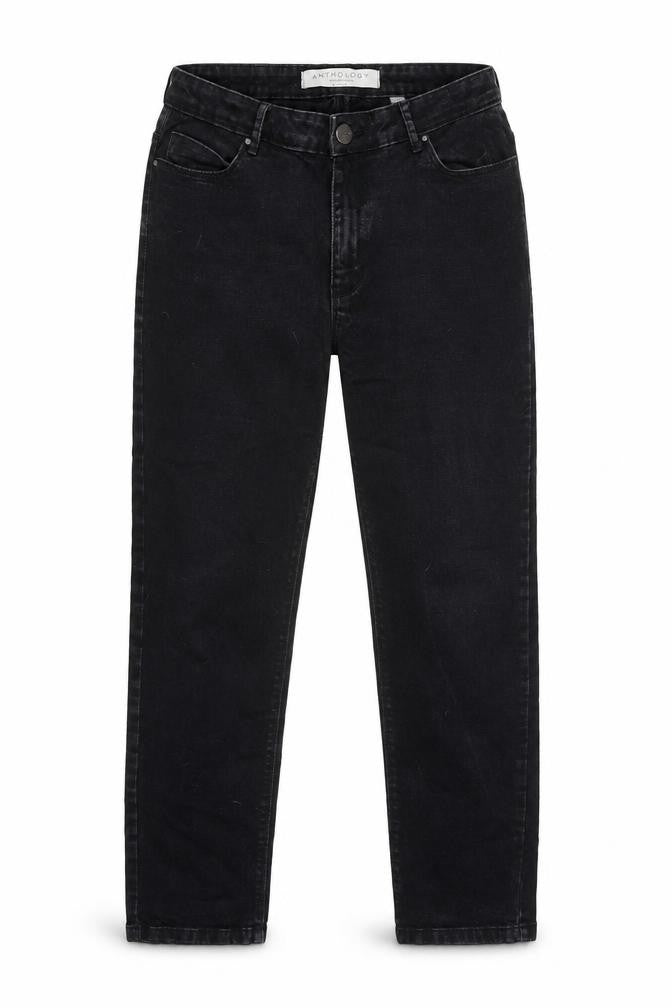 Anthology Womens Grey Cotton Blend Straight Jeans Size 10 L27 in Regular Zip