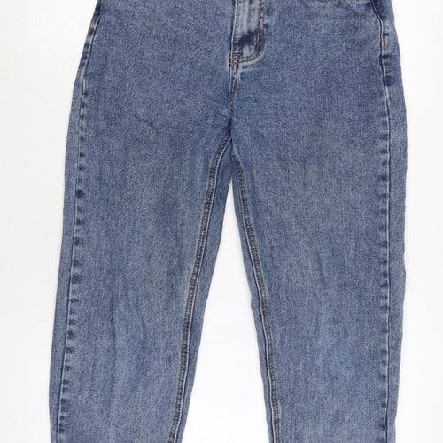 PRETTY LITTLE THING Womens Blue Cotton Mom Jeans Size 8 L24 in Regular Zip