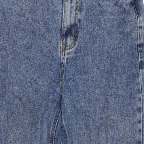 PRETTY LITTLE THING Womens Blue Cotton Mom Jeans Size 8 L24 in Regular Zip