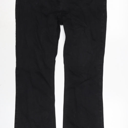 NEXT Womens Black Cotton Blend Skinny Jeans Size 12 L29 in Regular Zip