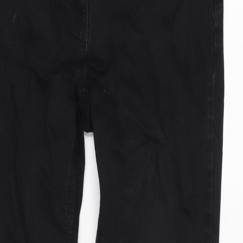 NEXT Womens Black Cotton Blend Skinny Jeans Size 12 L29 in Regular Zip