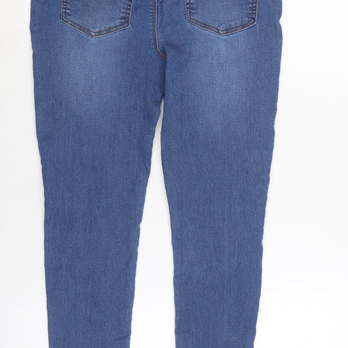 Candy Girls Blue Cotton Jegging Jeans Size 13 Years L24 in Regular - Raw Hem - Distressed.