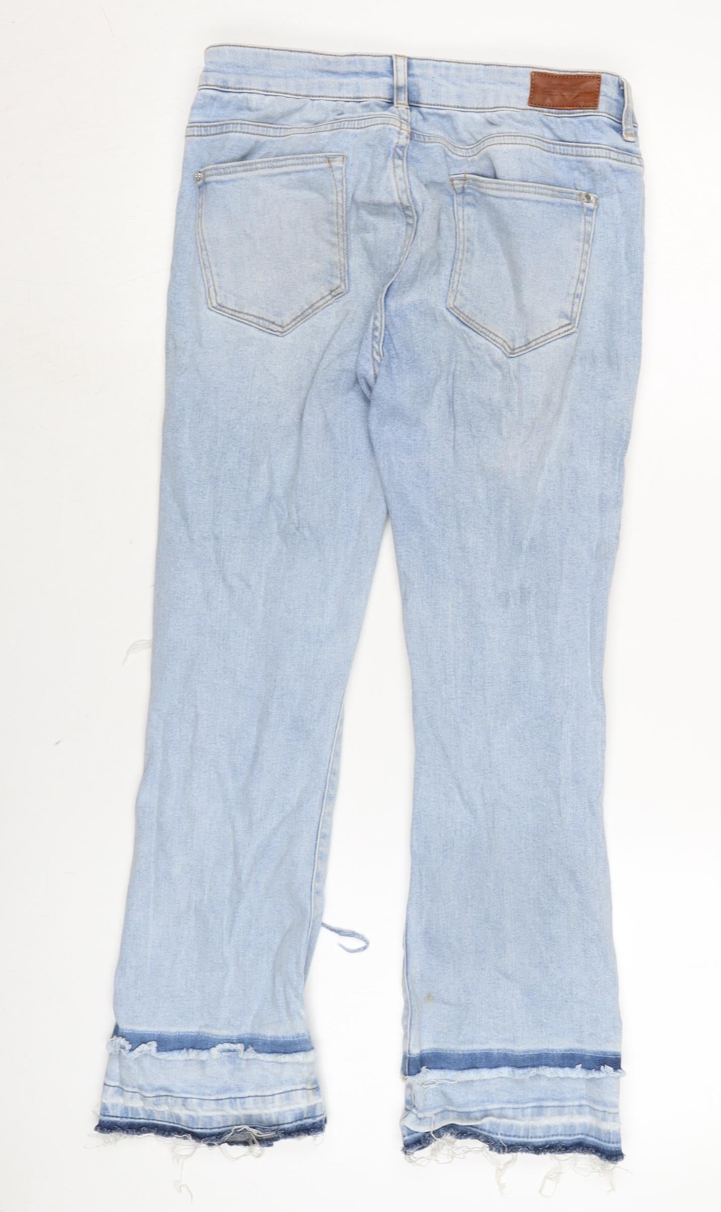 Zara Womens Blue Polyester Bootcut Jeans Size 10 L25 in Regular Zip