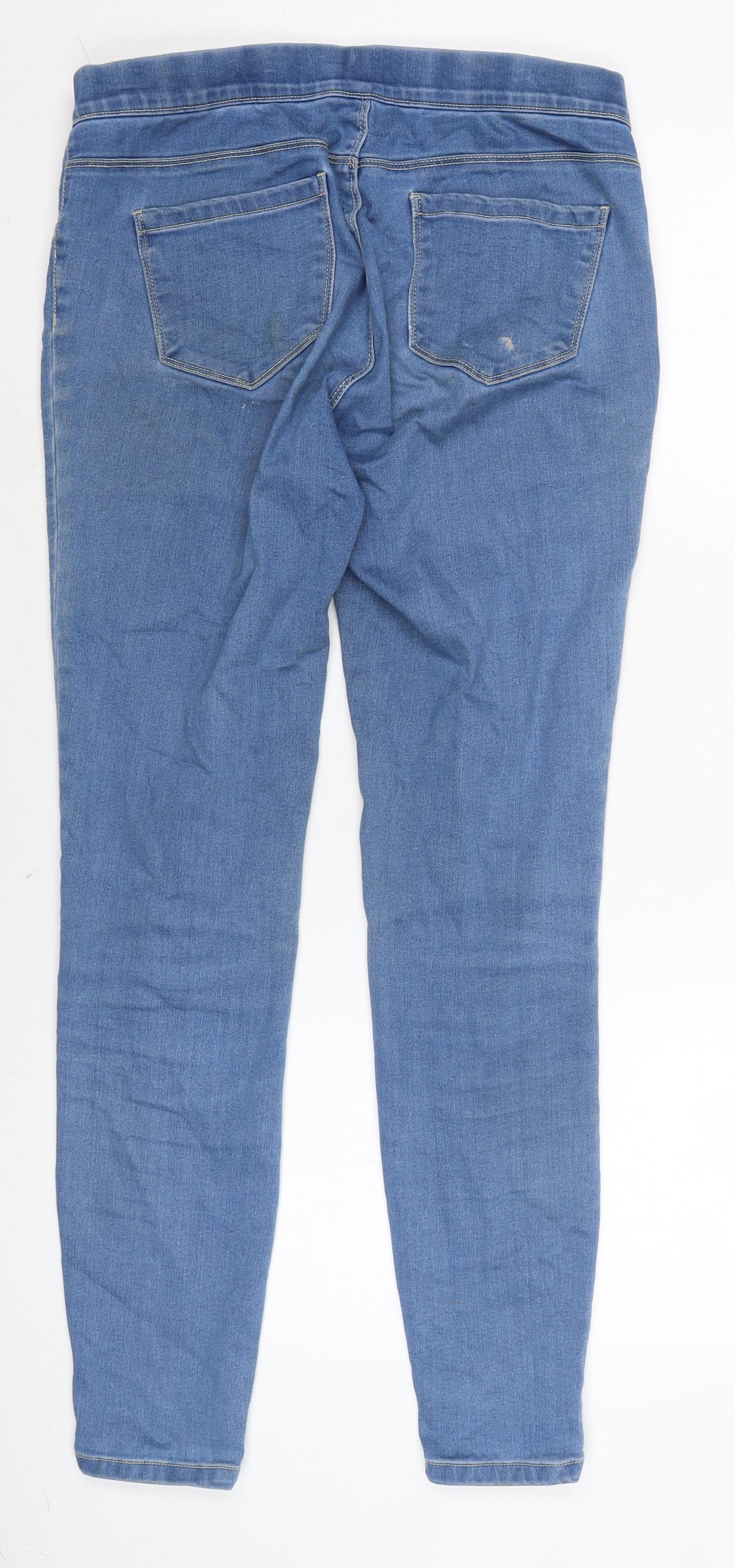 George Womens Blue Cotton Blend Flared Jeans Size 16 L29 in Regular