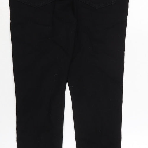 River Island Mens Black Cotton Blend Tapered Jeans Size 30 in L30 in Regular Zip