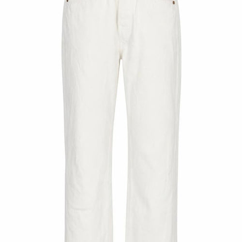 Levis Womens Ivory Cotton Straight Jeans Size 26 in L25 in Regular Button - Raw Hem