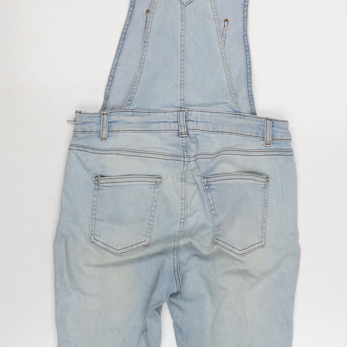 New Look Womens Blue Cotton Dungaree One-Piece Size 8 L25 in Snap