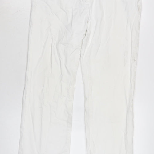 Artigiano Womens White Cotton Blend Straight Jeans Size 28 in L30 in Regular Zip