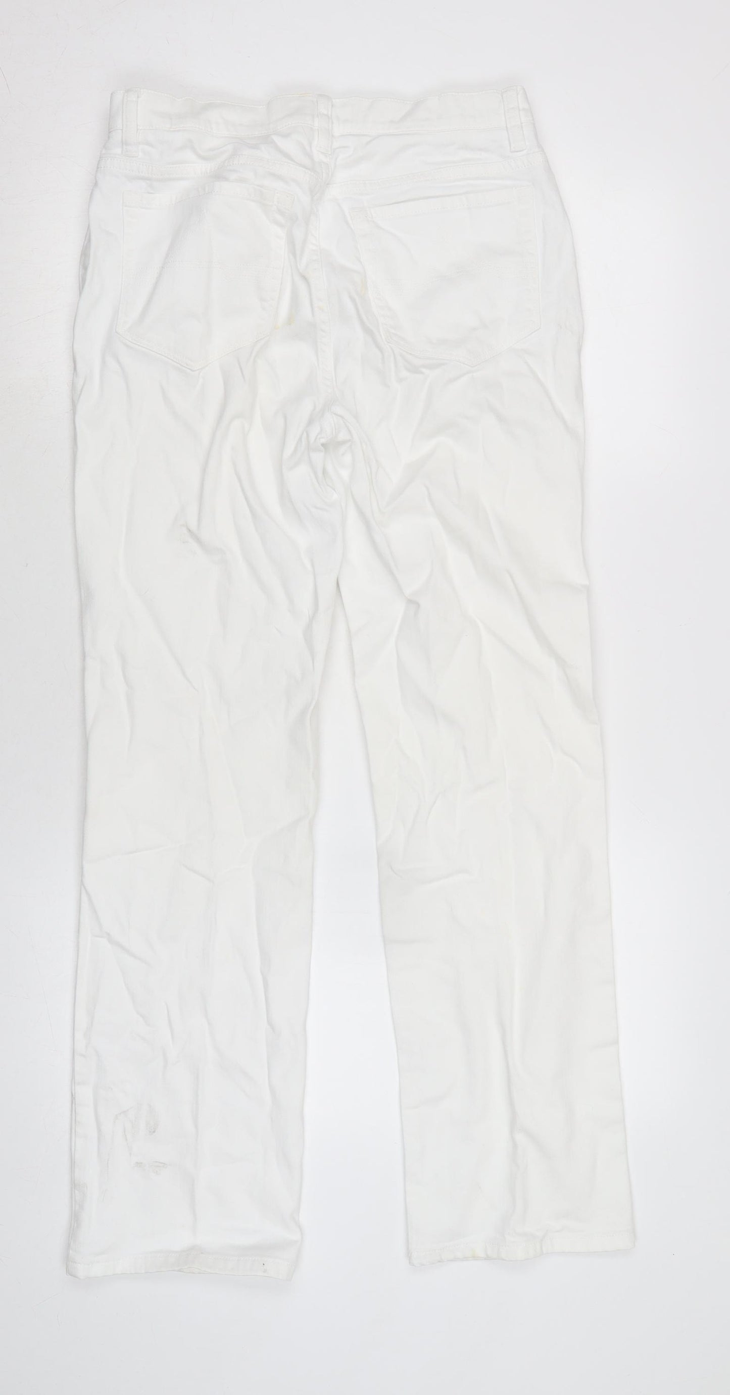 Artigiano Womens White Cotton Blend Straight Jeans Size 28 in L30 in Regular Zip