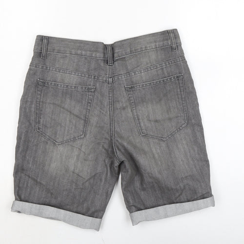 Denim & Co. Mens Grey Cotton Biker Shorts Size 30 in L10 in Regular Button