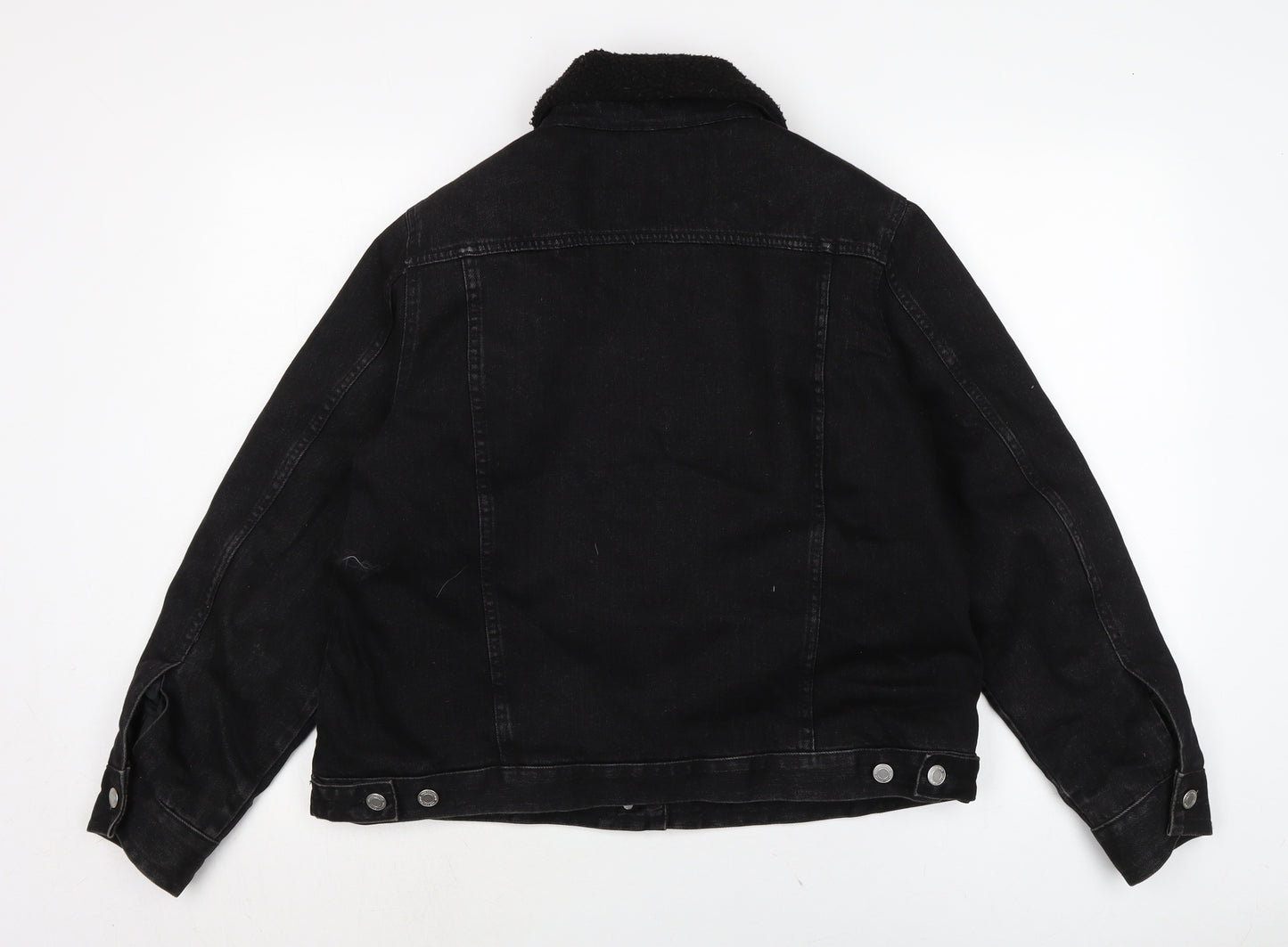 Marks and Spencer Womens Grey Biker Jacket Size 14 Button