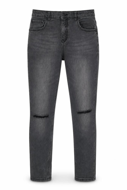 TU Girls Grey Cotton Skinny Jeans Size 13 Years L27 in Regular Zip - Distressed