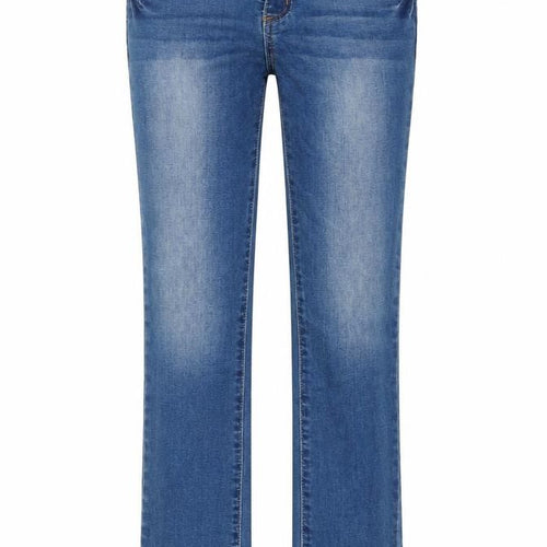 Pumpkin Womens Blue Cotton Blend Straight Jeans Size 12 L26 in Regular Zip