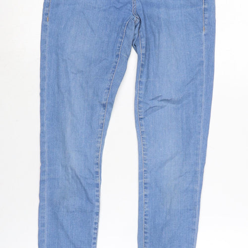 Denim & Co. Womens Blue Cotton Blend Tapered Jeans Size 26 in L30 in Regular Zip