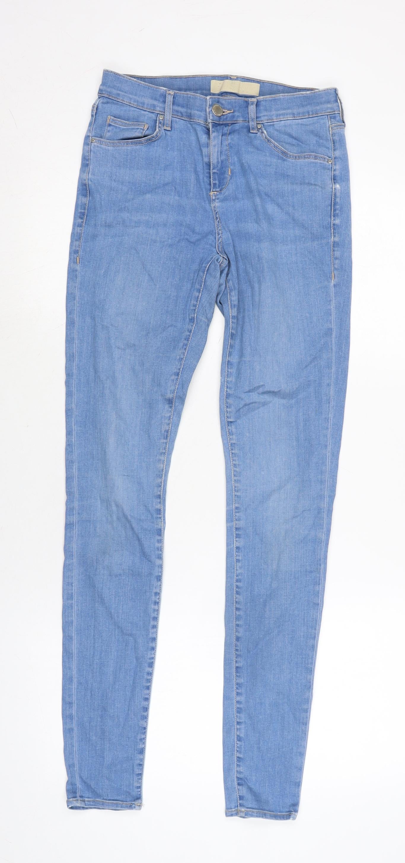 Denim & Co. Womens Blue Cotton Blend Tapered Jeans Size 26 in L30 in Regular Zip