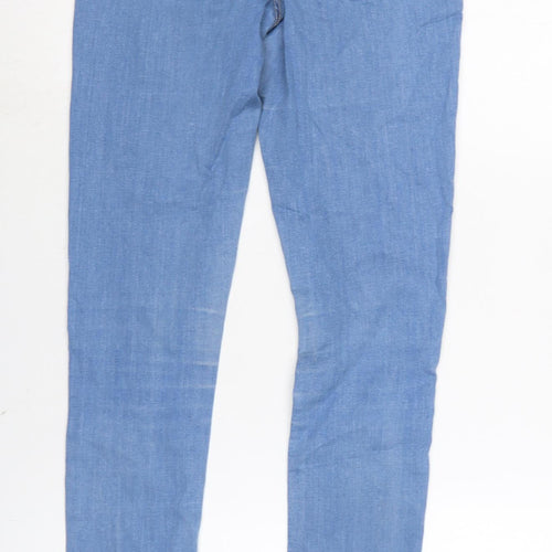 Denim & Co. Womens Blue Cotton Blend Tapered Jeans Size 26 in L30 in Regular Zip