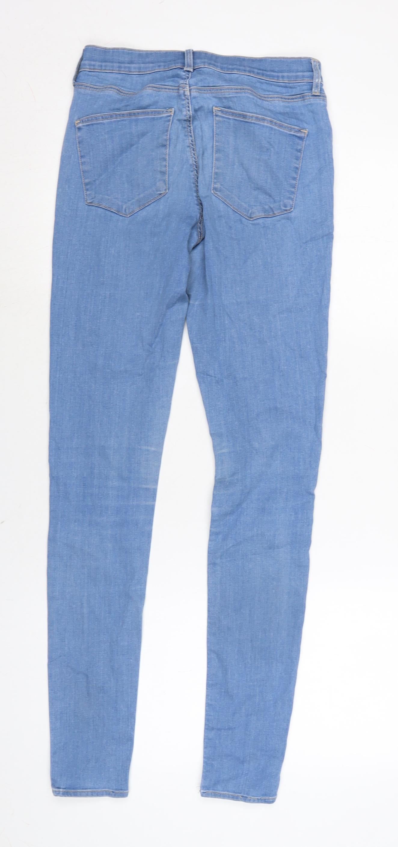 Denim & Co. Womens Blue Cotton Blend Tapered Jeans Size 26 in L30 in Regular Zip