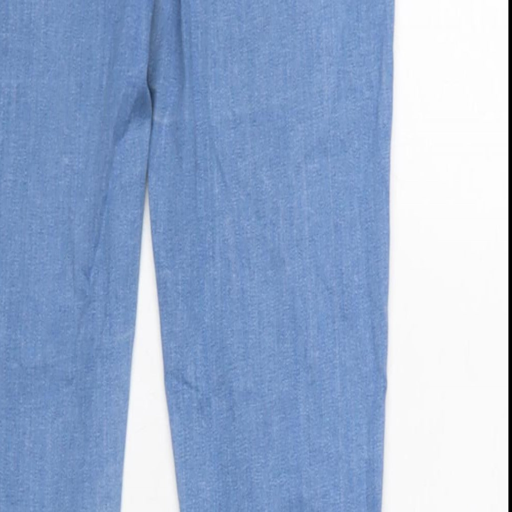 Denim & Co. Womens Blue Cotton Blend Tapered Jeans Size 26 in L30 in Regular Zip