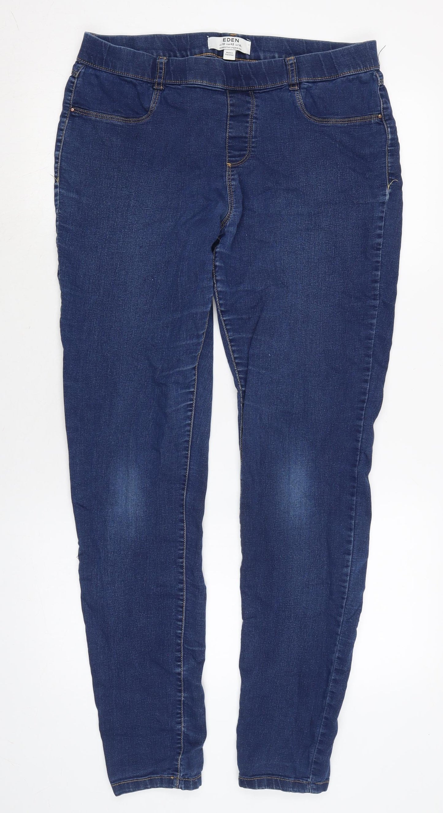 Dorothy Perkins Womens Blue Cotton Blend Jegging Jeans Size 14 L31 in Regular