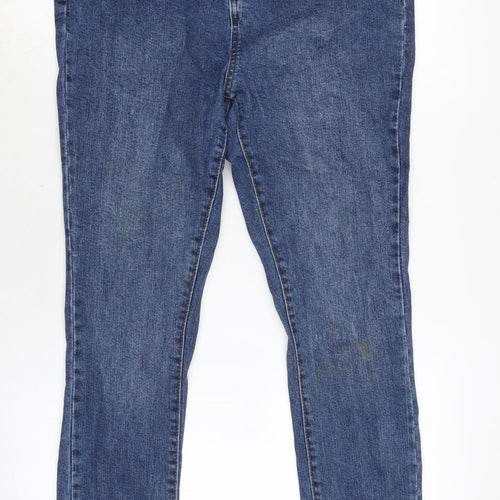 George Womens Blue Cotton Blend Tapered Jeans Size 14 L28 in Regular Zip