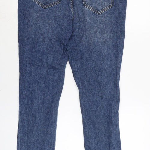 George Womens Blue Cotton Blend Tapered Jeans Size 14 L28 in Regular Zip