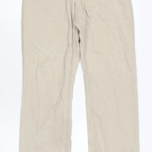 Lee Mens Beige Cotton Flared Jeans Size 26 in L31 in Regular Zip
