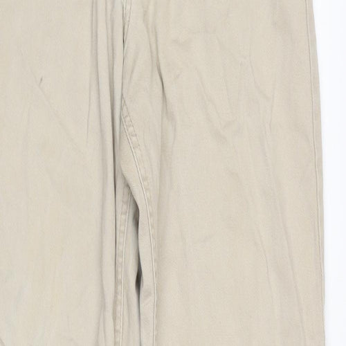 Lee Mens Beige Cotton Flared Jeans Size 26 in L31 in Regular Zip