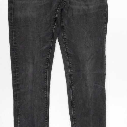 River Island Mens Grey Cotton Blend Straight Jeans Size 30 in L30 in Regular Zip