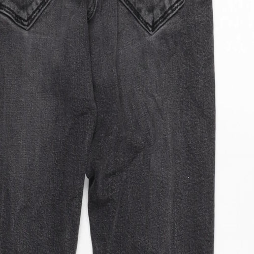 River Island Mens Grey Cotton Blend Straight Jeans Size 30 in L30 in Regular Zip