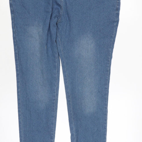 GG Womens Blue Cotton Blend Tapered Jeans Size XL L28 in Extra-Slim Zip