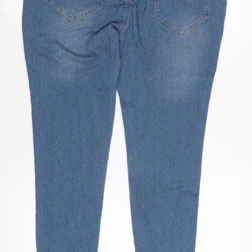 GG Womens Blue Cotton Blend Tapered Jeans Size XL L28 in Extra-Slim Zip