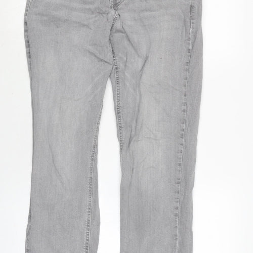 Denim & Co. Mens Grey Cotton Blend Straight Jeans Size 28 in L29 in Regular Zip