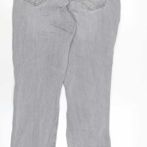 Denim & Co. Mens Grey Cotton Blend Straight Jeans Size 28 in L29 in Regular Zip