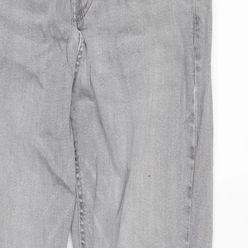 Denim & Co. Mens Grey Cotton Blend Straight Jeans Size 28 in L29 in Regular Zip