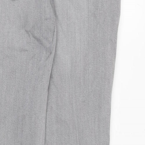Denim & Co. Mens Grey Cotton Blend Straight Jeans Size 28 in L29 in Regular Zip