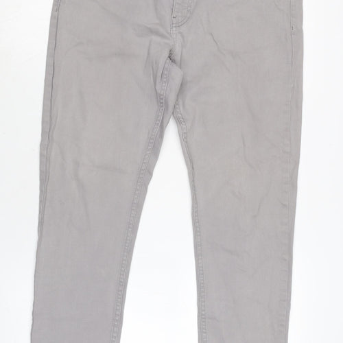 H&M Mens Green Cotton Blend Tapered Jeans Size 2XS L34 in Regular Zip