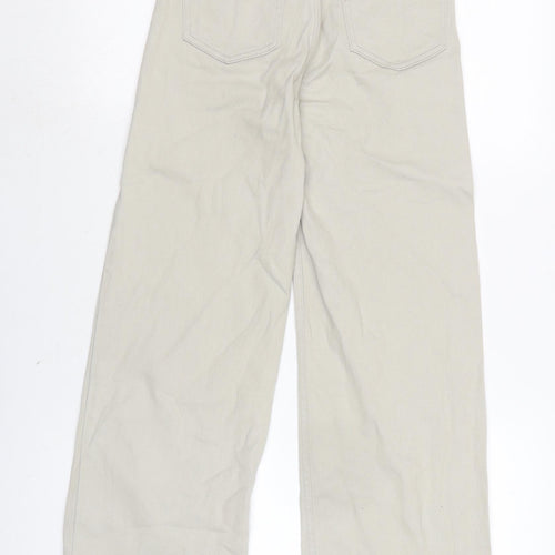 Divided Womens Grey Cotton Wide-Leg Jeans Size 6 L28.5 in Regular Zip