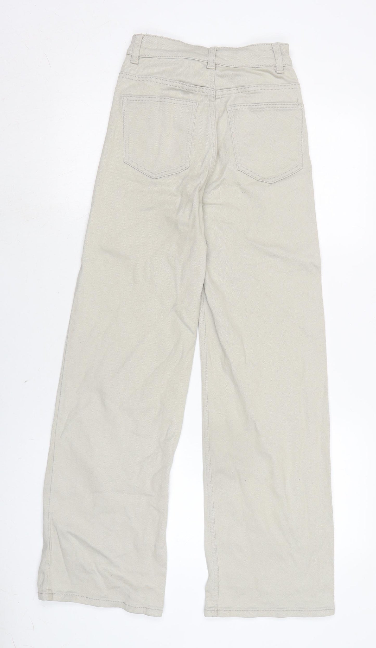 Divided Womens Grey Cotton Wide-Leg Jeans Size 6 L28.5 in Regular Zip