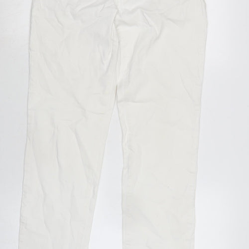 French dressing Jean Womens White Cotton Blend Straight Jeans Size 10 L31 in Regular Zip