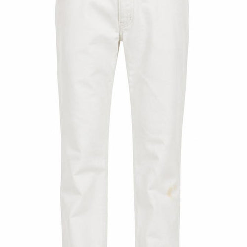 Mango Womens White Cotton Blend Straight Jeans Size 10 L32 in Regular Zip