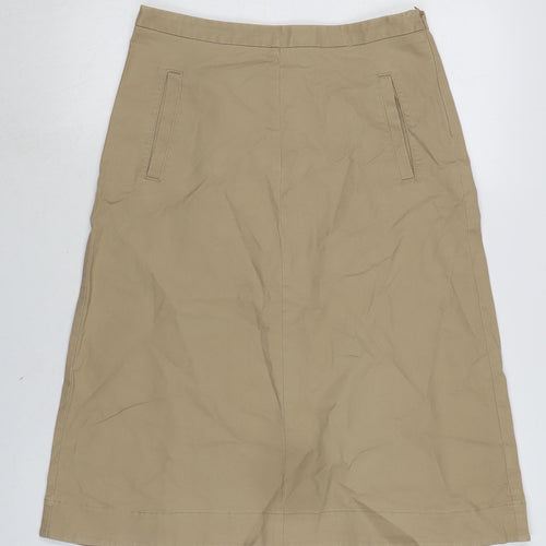 Boden Womens Beige Cotton A-Line Skirt Size 10 Zip