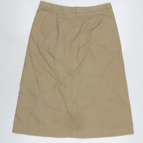 Boden Womens Beige Cotton A-Line Skirt Size 10 Zip