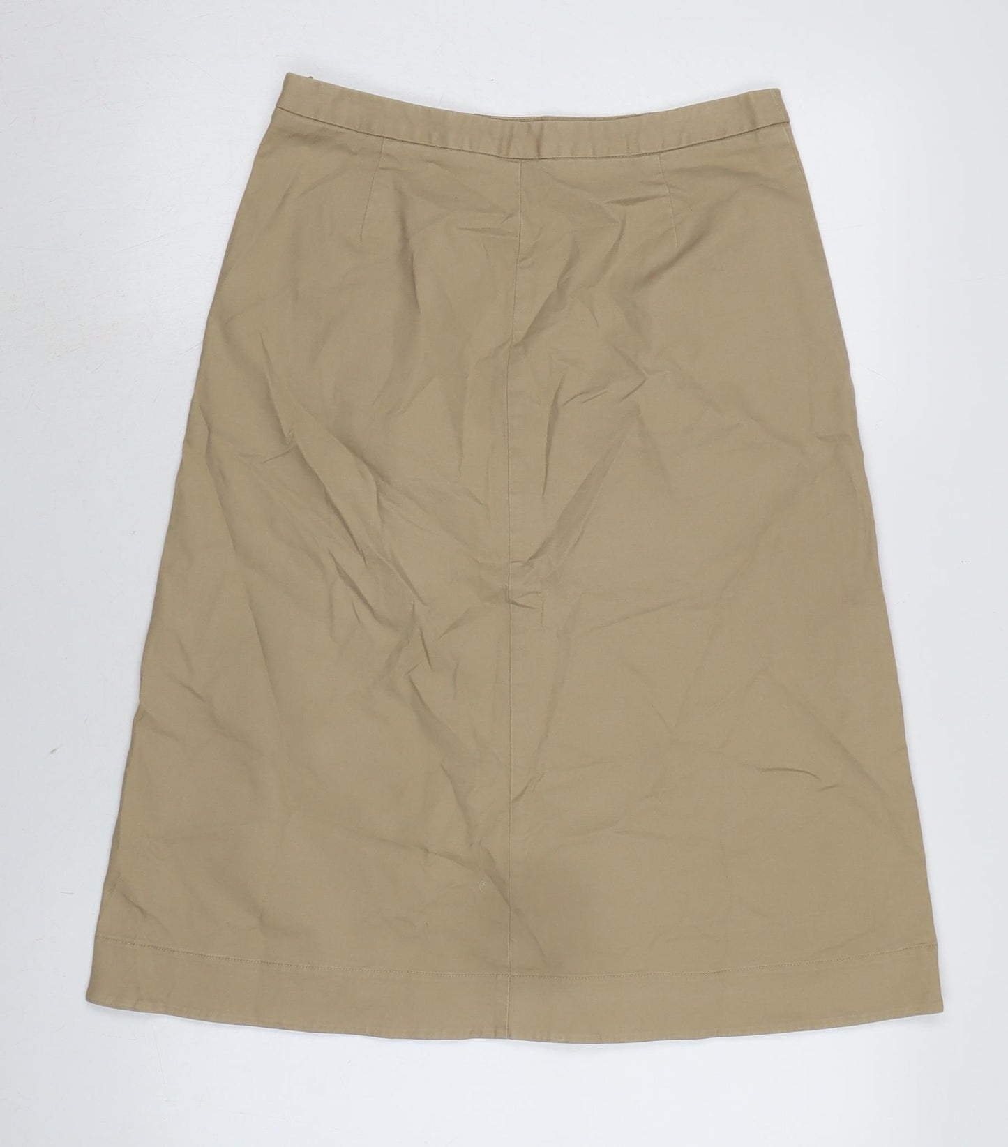 Boden Womens Beige Cotton A-Line Skirt Size 10 Zip