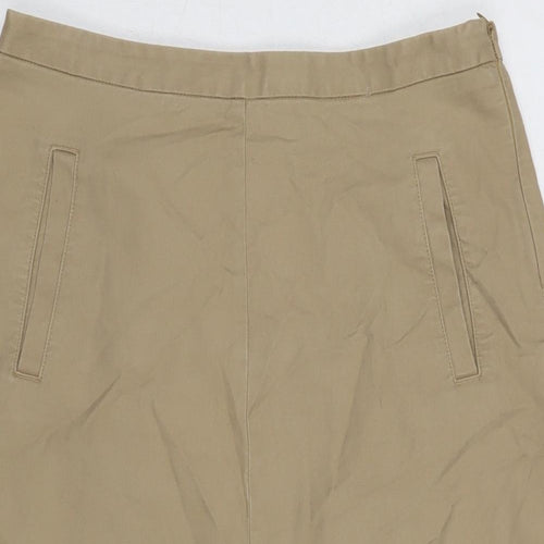 Boden Womens Beige Cotton A-Line Skirt Size 10 Zip