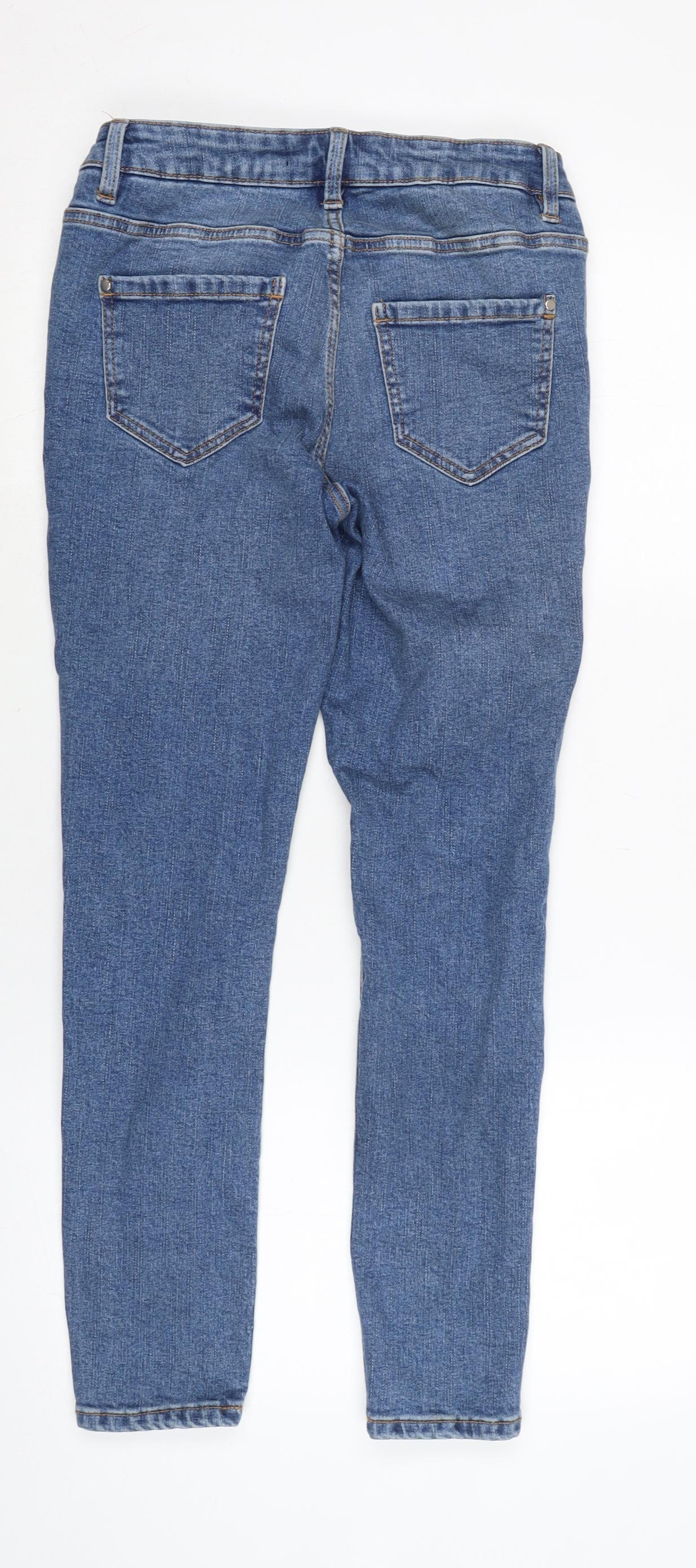 George Womens Blue Cotton Blend Straight Jeans Size 26 in L26.5 in Regular Zip