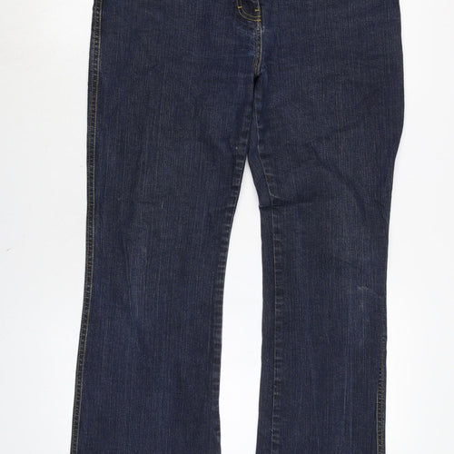 Jaeger Womens Blue Cotton Blend Bootcut Jeans Size 32 in L31.5 in Regular Zip