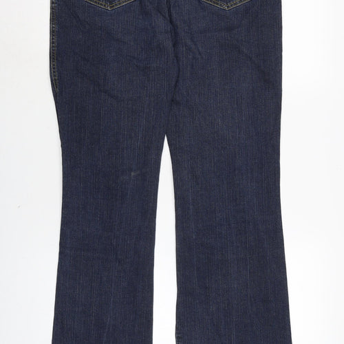 Jaeger Womens Blue Cotton Blend Bootcut Jeans Size 32 in L31.5 in Regular Zip