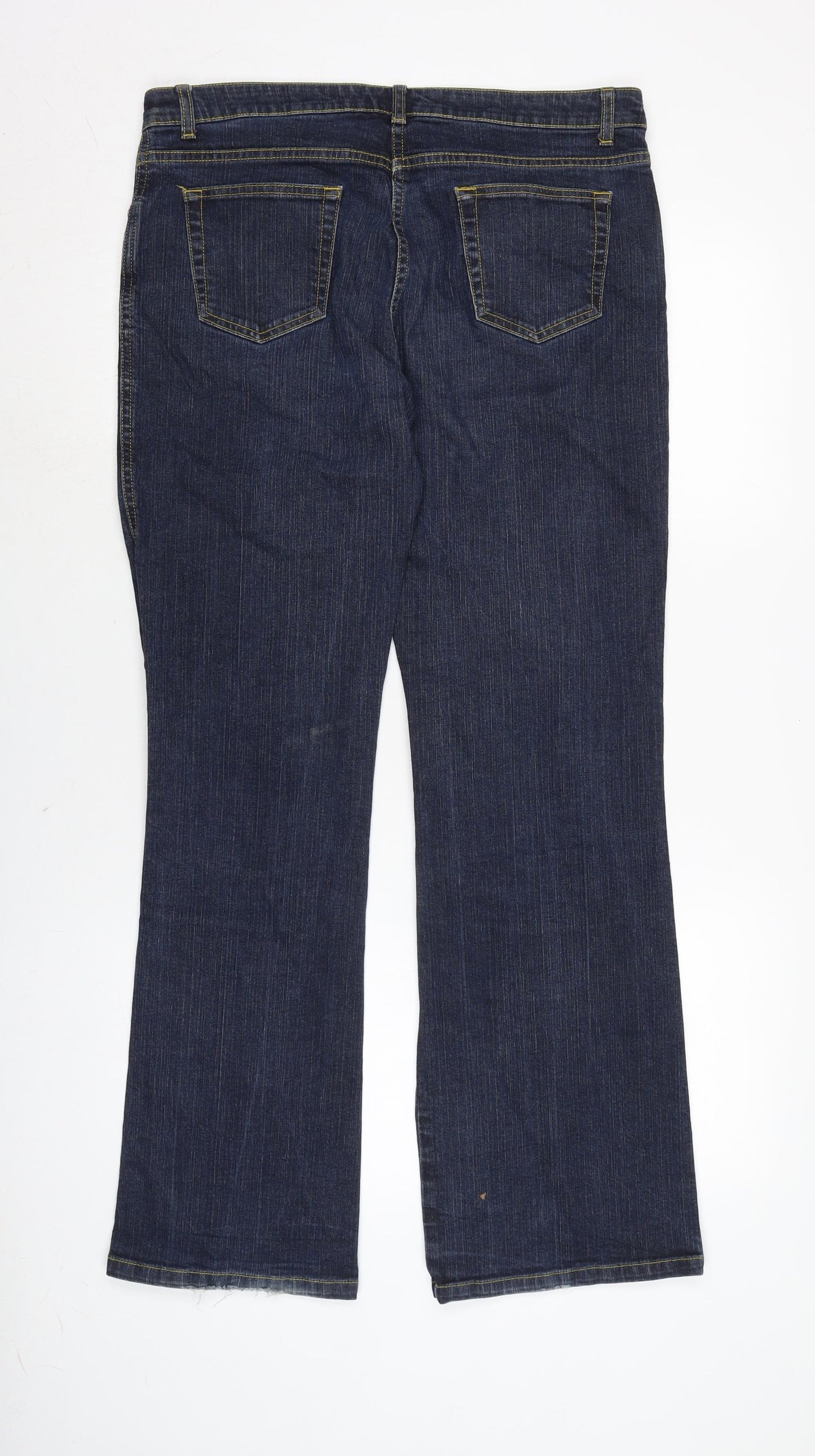 Jaeger Womens Blue Cotton Blend Bootcut Jeans Size 32 in L31.5 in Regular Zip