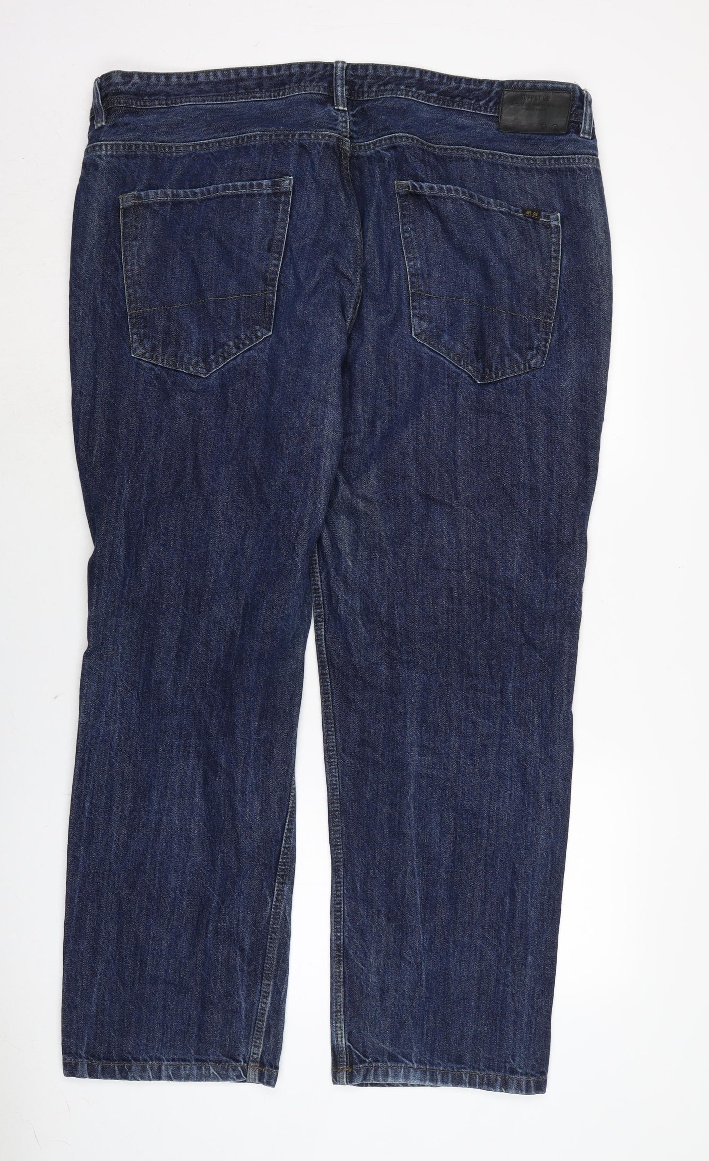 TU Mens Blue Cotton Blend Straight Jeans Size 44 in L32 in Regular Zip